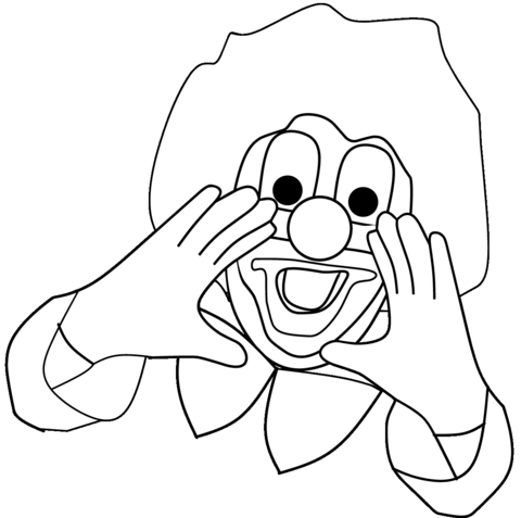 Calling Clown Coloring Page